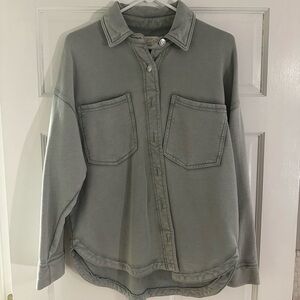Z Supply light green ALL DAY KNIT DENIM JACKET